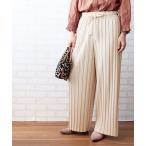 パンツ カルゼ素材プリーツワイドパンツ レディース