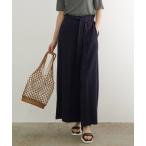 パンツ 麻レーヨンカシュクールワイドパンツ レディース