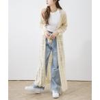 カーディガン レースニットロングガウン レディース