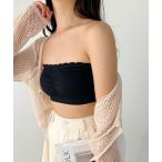  tube top lady's cup attaching strap less frill bla top 