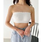  tube top lady's cup attaching strap less frill bla top 