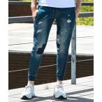  джинсы 1PIU1UGUALE3 RELAX(unopiuunoug.-retore) Denim Like стрейч Jog брюки ( повреждение обработка / эластичность )