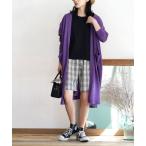 カーディガン コットンリネン トッパーロングカーディガン レディース