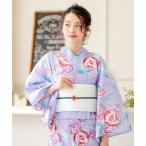 浴衣 レディース 浴衣 2点セット(浴衣+半幅帯) A 牡丹・薔薇柄 KIMONOMACHI オリジナル 浴衣 レディース