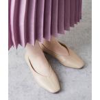パンプス Vカットフラットパンプス