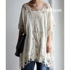 tシャツ 綿100%レースドルマントップス レディース