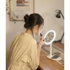 レディース 鏡 ミラー 「CoCo:LO」 beauty actress MIRROR white / 女優ミラー    LED付き卓上鏡    ハリ