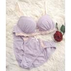 下着女性 上下セット 【ブラ＆ショーツ セット】シフォン×ケミカルレース