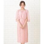 ドレス ビジュー付 ミモレ丈 レースワンピースドレス