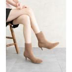 ブーツ ポインテッドトゥニットソックスショートブーツ レディース