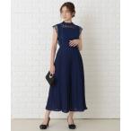 ドレス ノースリーブプリーツデザインワンピースドレス