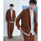 セットアップ 【セットアップ】 ジョーゼットストレッチオーバーサイズダブルテーラード2Bジャケット×ワイドトラウザーズ