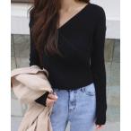 ニット セーター Vネックカシュクールニット レディース