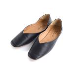 パンプス スクエアトゥ Vカットバブーシュ