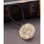 ヘアゴム 「欧州航路」フラワーチェコガラスボタンヘアゴム