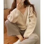 カーディガン ざっくり大人ニットカーディガン レディース