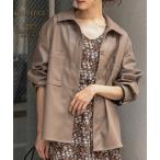 ショッピングレザージャケット ブラウス シャツ フェイクレザーオーバーサイズシャツジャケット レディース