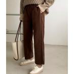 パンツ コーデュロイセミワイドパンツ レディース