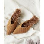 シューズ キルティングポインテッドトゥミュール レディース