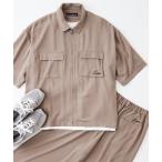セットアップ Kappa/カッパ 別注 ビッグポケットジップセットアップ レギュラーカラーシャツ (ジップアップ半袖シャツ＋タックワイドパンツ)