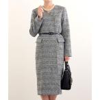 セットアップ 「2way/セレモニースーツ/ママスーツ」ベルト付きラップワンピーススーツ  2点セット 卒業式 卒園式 入学式 入園式 フォーマル レ