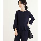 ショッピングセレモニースーツ セットアップ 「手洗い可/セレモニースーツ」ペプラムツイードトップス・ツイードテーパードパンツ 2点セット レディース