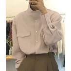 ブラウス シャツ ハイネックデザインシャツ レディース