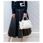 トートバッグ 「RIPANI/リパーニ」牛革シボ加工サイドフリルミニトート バッグ(中) レディース