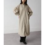 シャツワンピース ボリュームスリーブシャツワンピース
