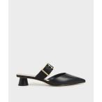 ショッピングパンプス パンプス レディース サテングロメット ミュール / Satin Grommet Buckle Mules