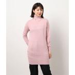 ニット セーター カシミアタッチシンプルニットチュニックワンピース レディース