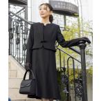 セットアップ 「喪服・礼服」洗えるブラック前ファスナー ジャケットとワンピースの2点セット レディース