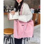 トートバッグ ギンガムチェック×無地リバーシブル2WAYトートバッグ レディース