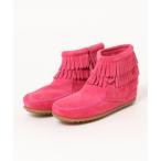 ショッピングMINNETONKA デッキシューズ モカシン MINNETONKA KIDS DOUBLE FRINGE SIDE ZIP 2295/2299 キッズ 子供 男の子 女の