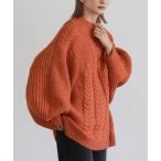 ニット セーター ヘリンボーンドルマンオーバーニット レディース