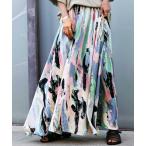スカート アート柄ギャザースカート