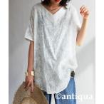 tシャツ 綿100%ペイズリー柄刺繍ドルマントップス レディース