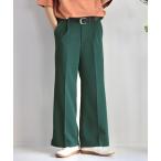 パンツ スラックス ハイウエスト ワイドフレアスラックス