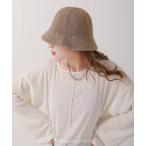 帽子 ハット リネンタッチバケットハット レディース