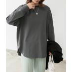 tシャツ オーバーサイズラウンドヘムTシャツ レディース