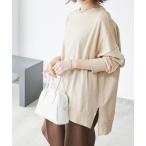 tシャツ オーバーサイズ アウトシーム ラウンドヘムロンT レディース