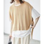 ベスト 【2点セット】ニットベストレイヤード半袖Tシャツ