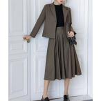 セットアップ ジャケット+プリーツスカートセットアップ レディース