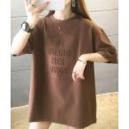 tシャツ ドロップショルダー立体ロゴTee レディース