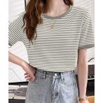 tシャツ カラーボーダーTシャツ レディース