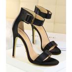 サンダル シルクサテン ベルトストラップサンダル レディース