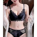 ブラジャー ショーツセット ノンワイヤー レースブラ&ショーツ 2点セット