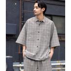 セットアップ 【セットアップ】テックリネン オーバーサイズ 半袖CPOシャツ レギュラカラーシャツ＆イージーシェフパンツ