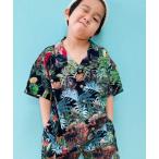 ブラウス シャツ ビッグシルエット総柄レーヨンアロハシャツ キッズ キッズ 子供服 男の子