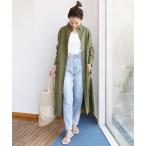 ワンピース コットン長袖オーバーサイズシャツワンピース レディース